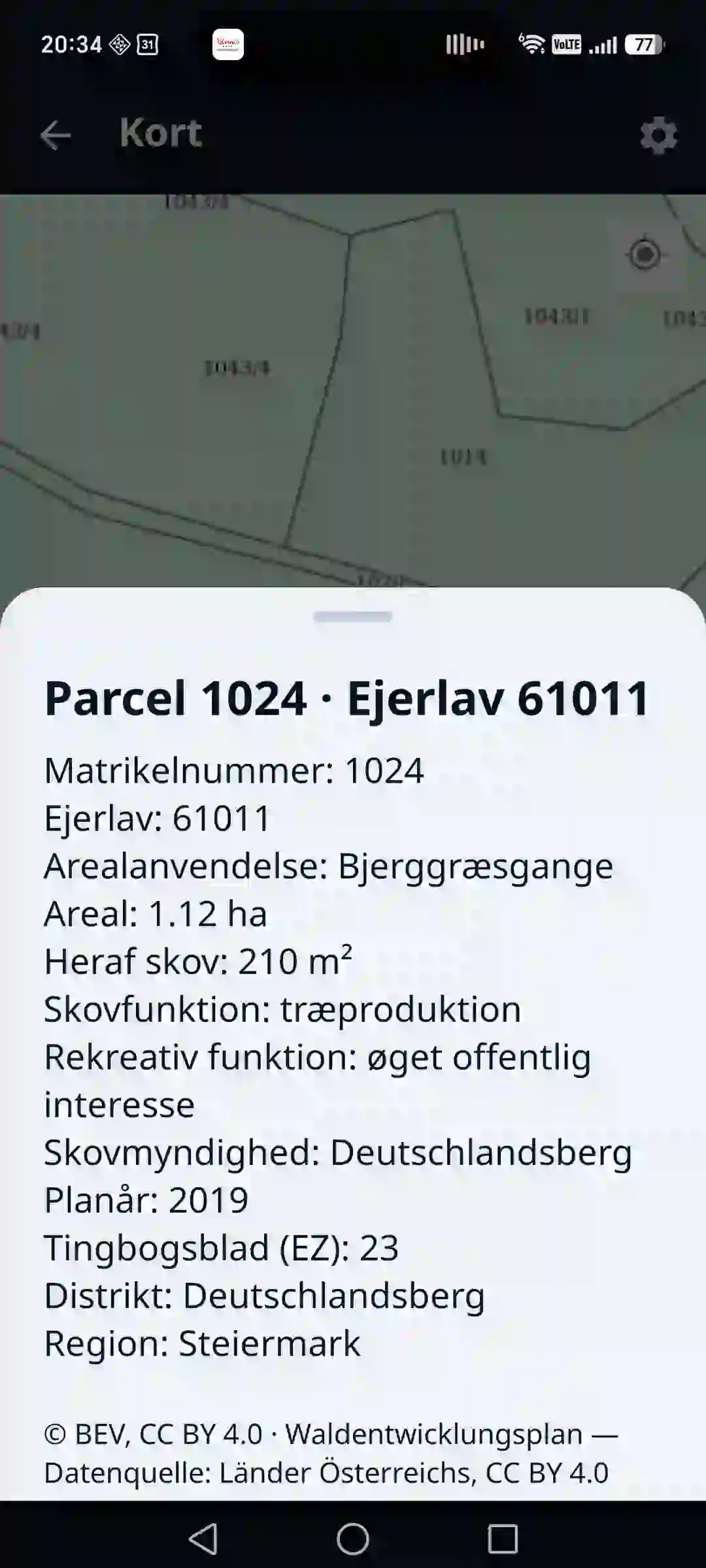 Skovatlas i appen – parcel og bevoksning på kortet