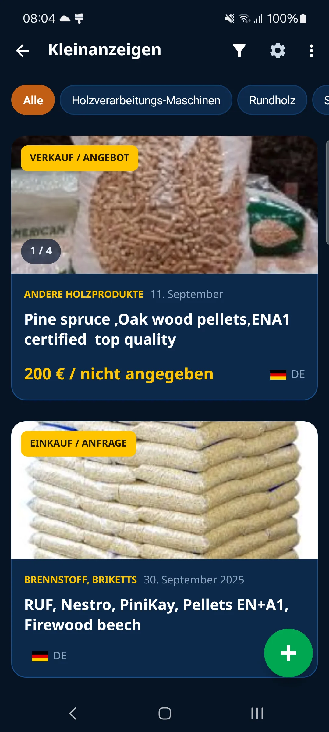Startbildschirm der App mit Datenerfasser und Rechnern