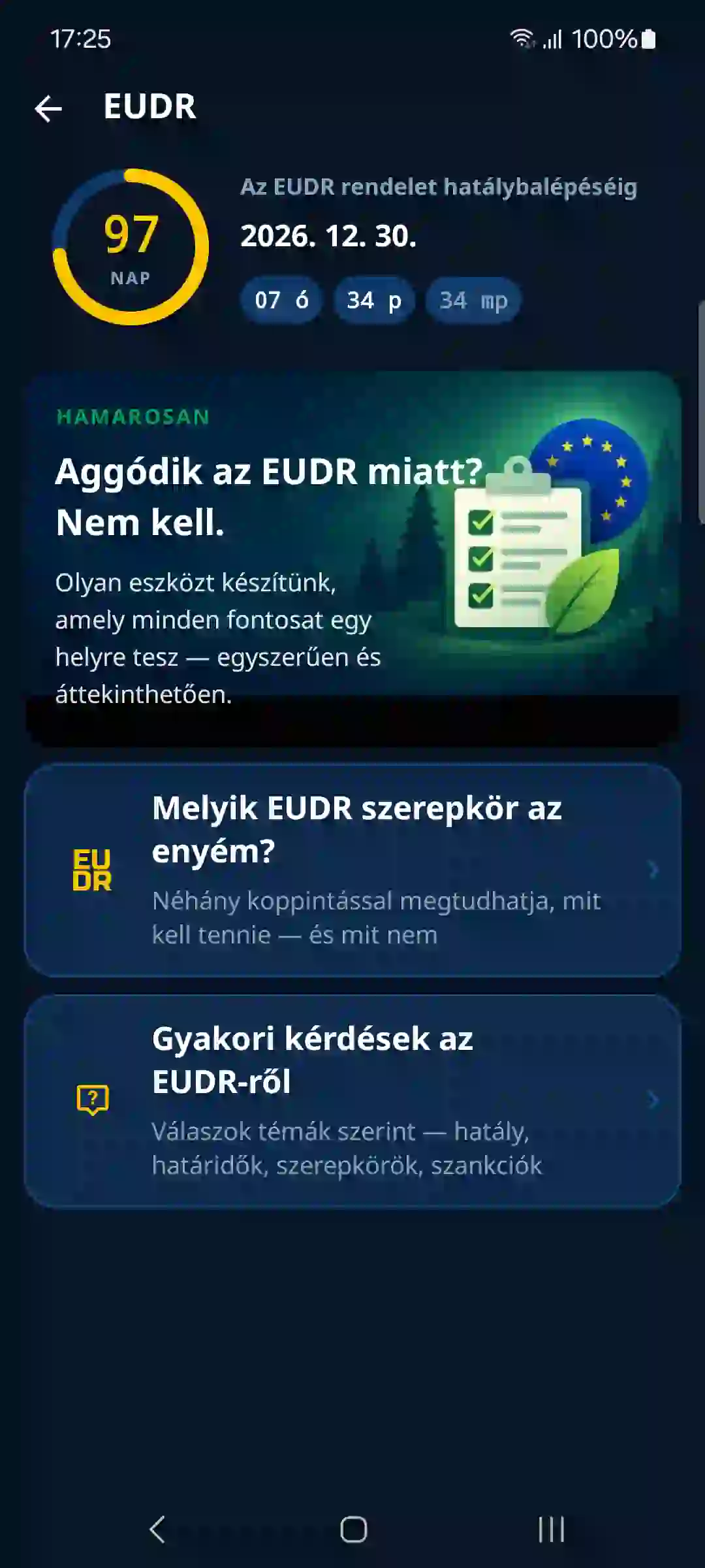 EUDR az alkalmazásban – visszaszámlálás és útmutató