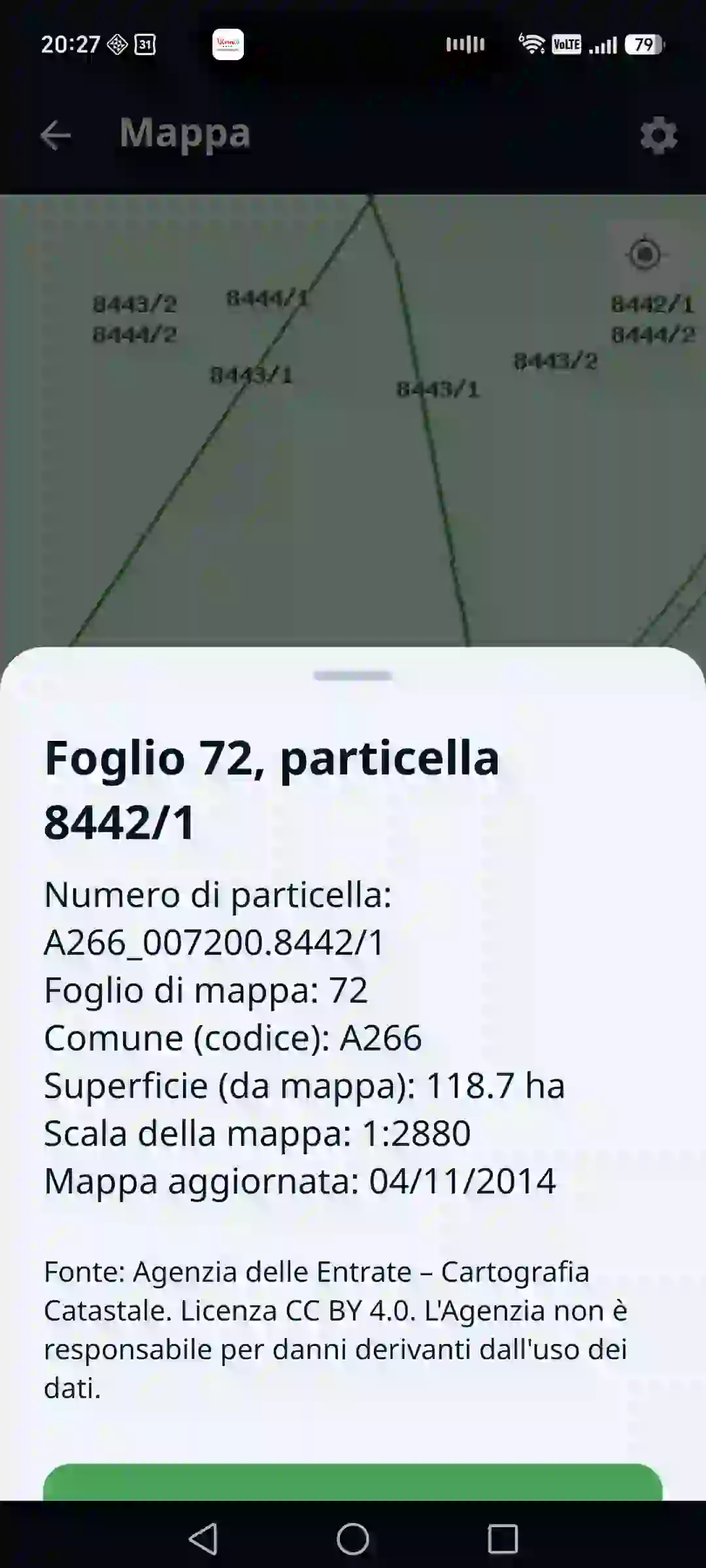 Atlante forestale nell'app – particella e popolamento sulla mappa