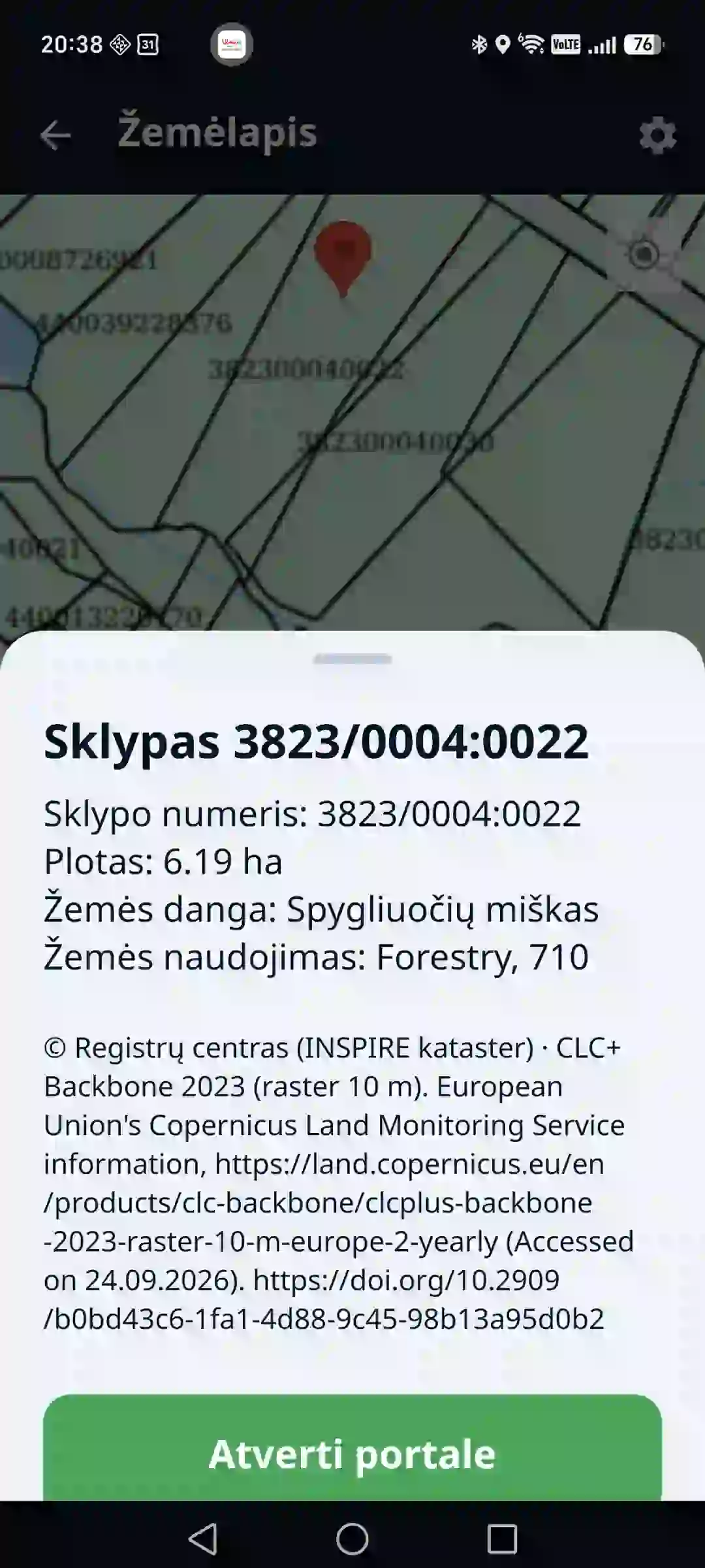 Miškų atlasas programėlėje – sklypas ir medynas žemėlapyje