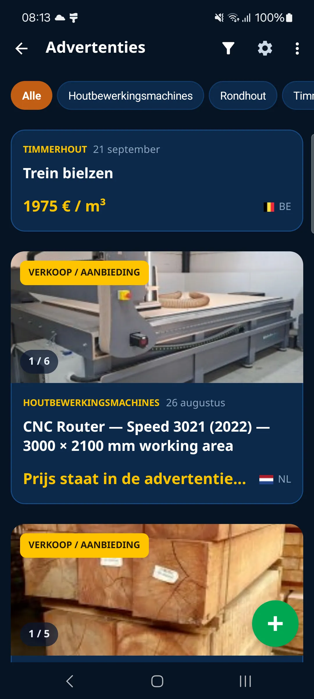 Startscherm van de app met de datalogger en calculatoren