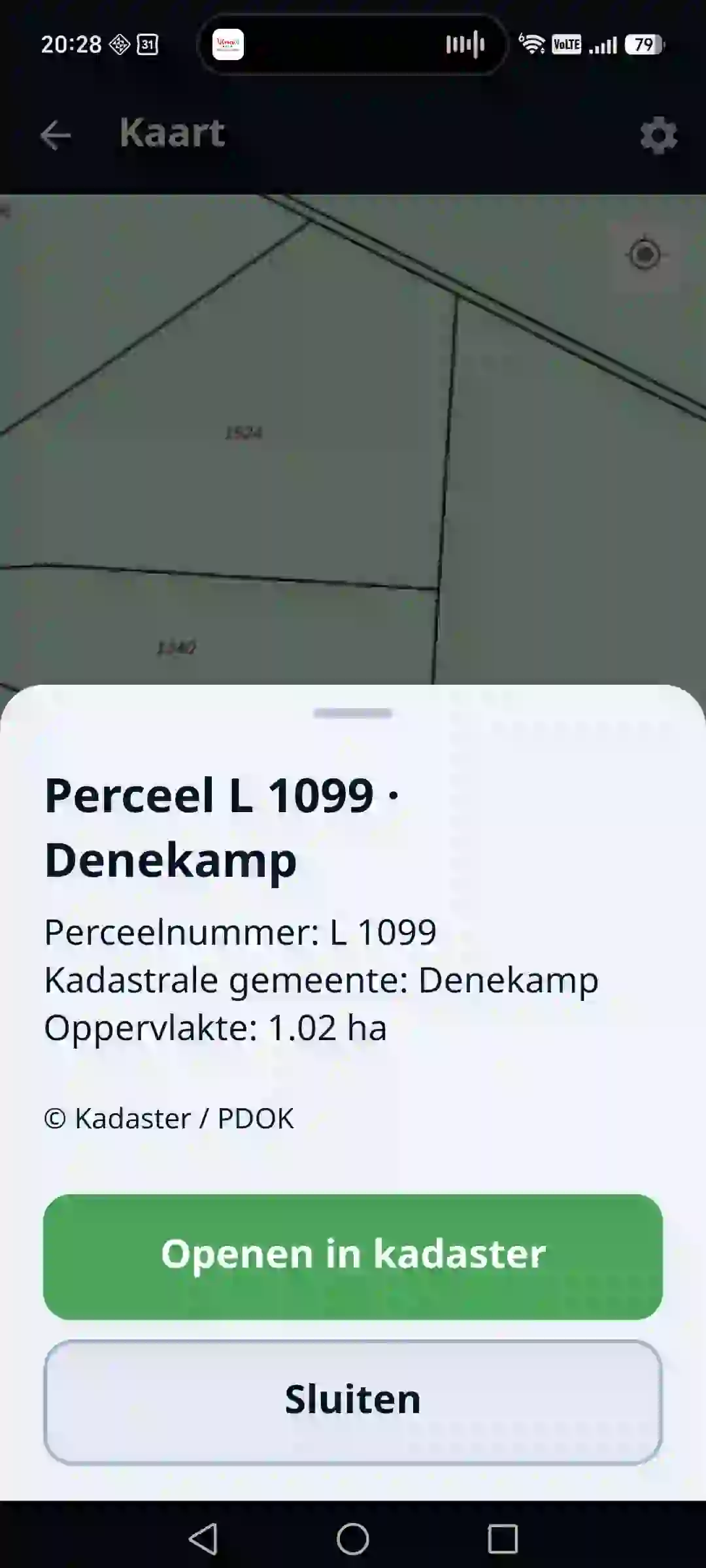 Bosatlas in de app – perceel en opstand op de kaart