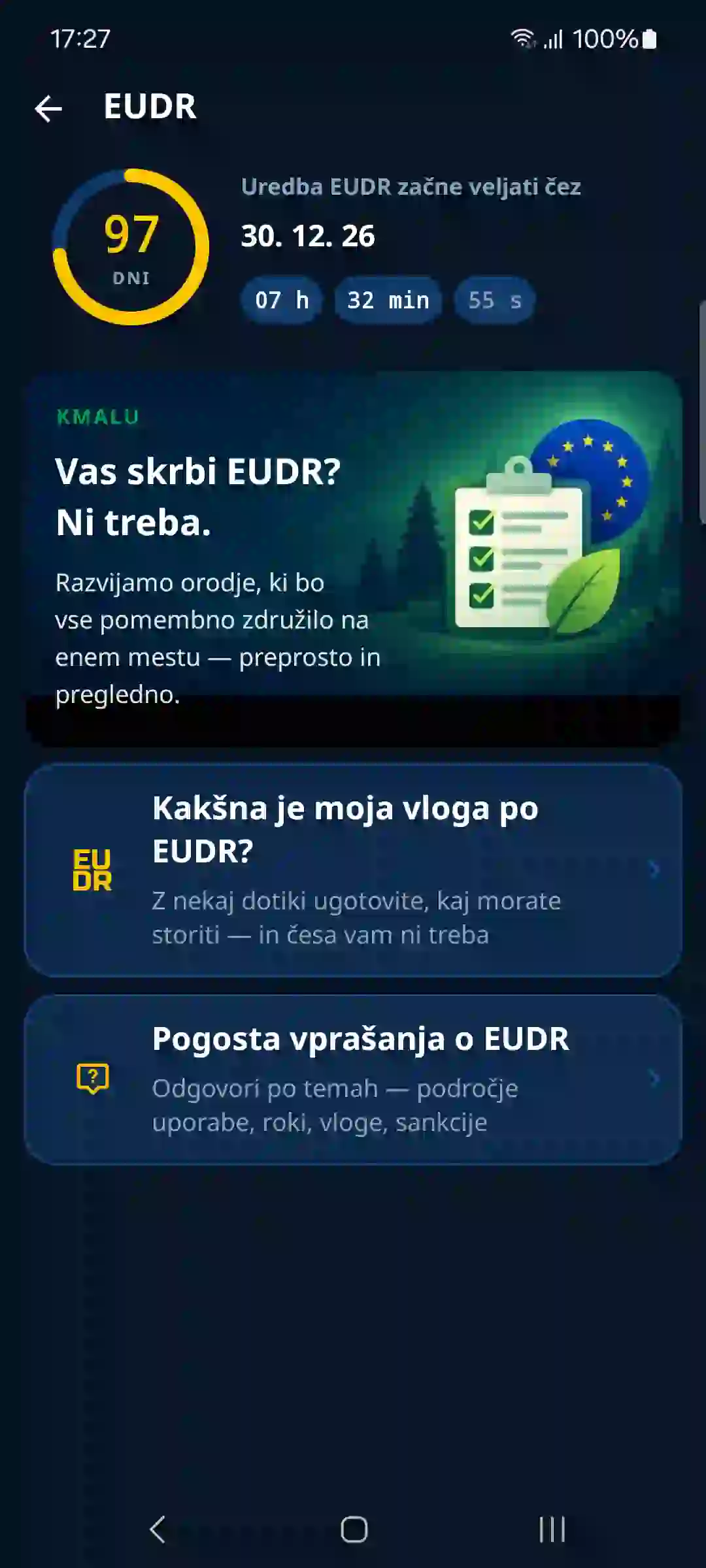 EUDR v aplikaciji – odštevanje in vodnik